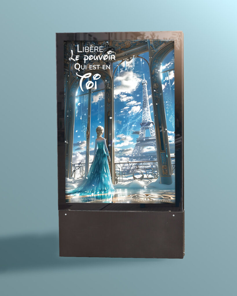Affiche campagne lancement Frozen world à Disneyland Paris