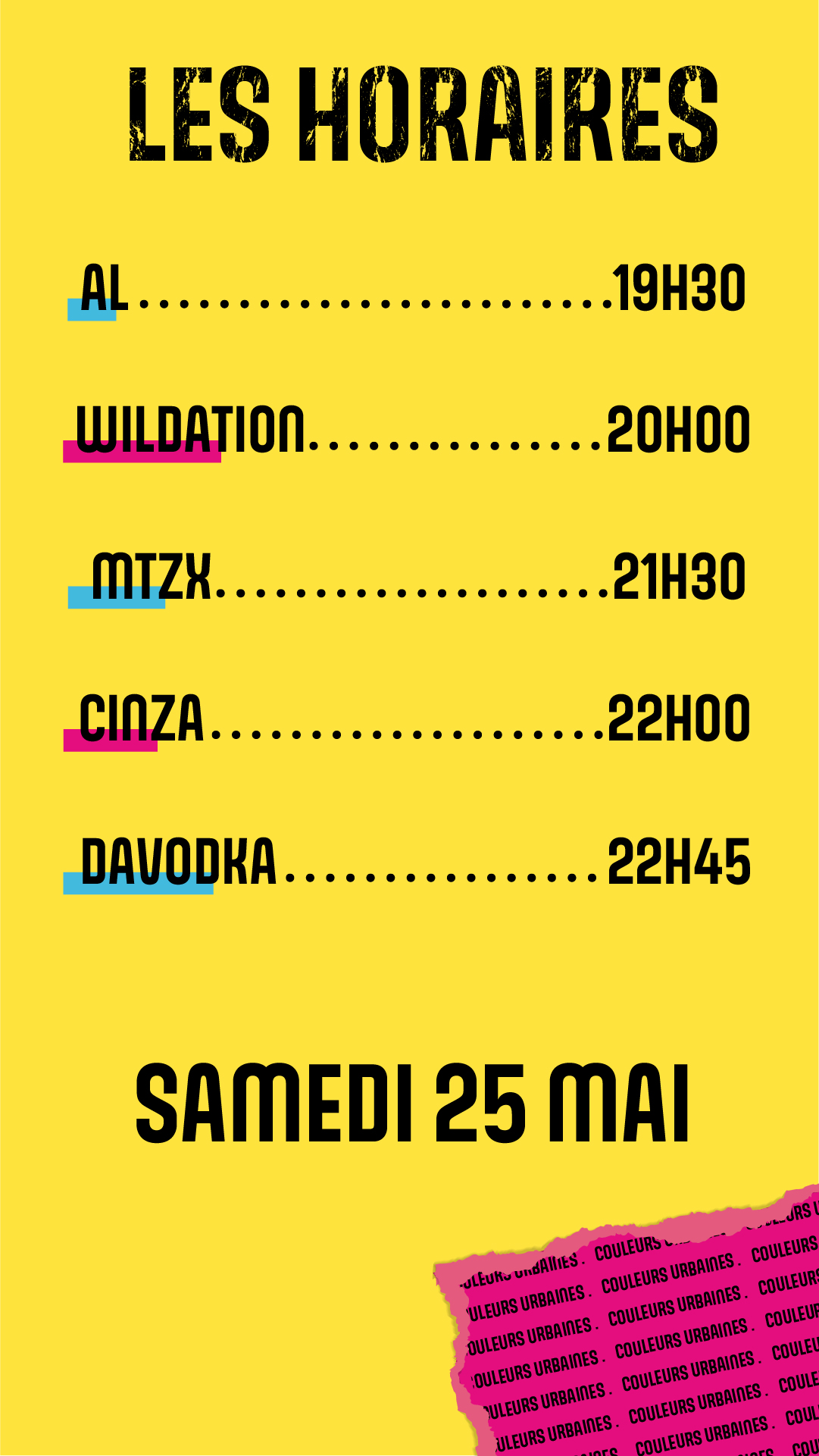 Story instagram "les horaires"